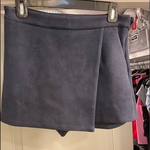 Suede envelope skirt